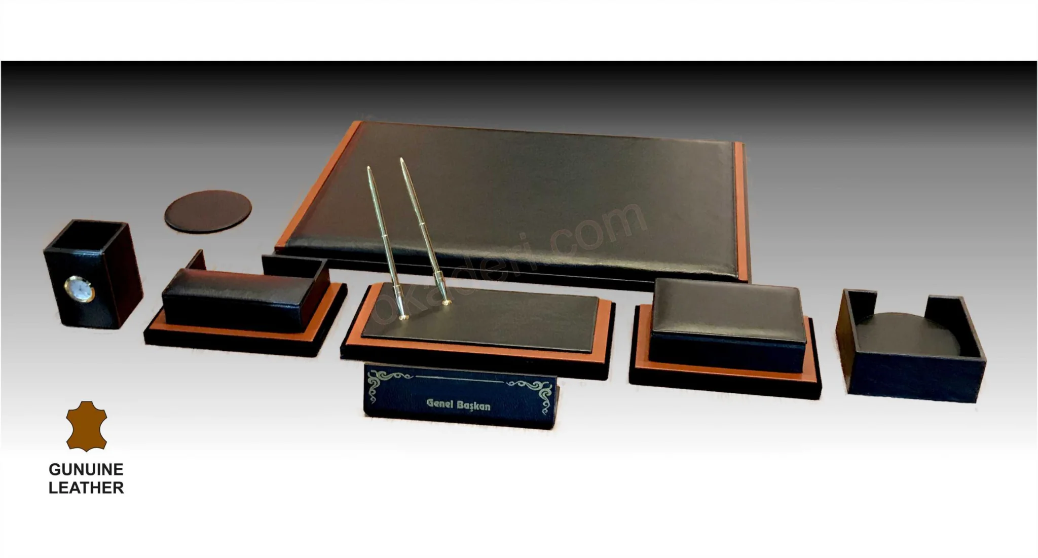 Custom leather desk set for organisations